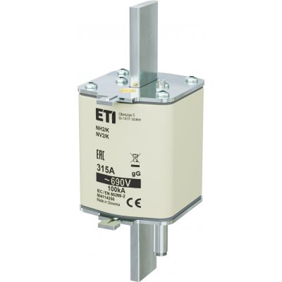 Wkładka topikowa NH zwłoczna z wybijakiem NH2/K gG 315A 690V 004114350 ETI (004114350)